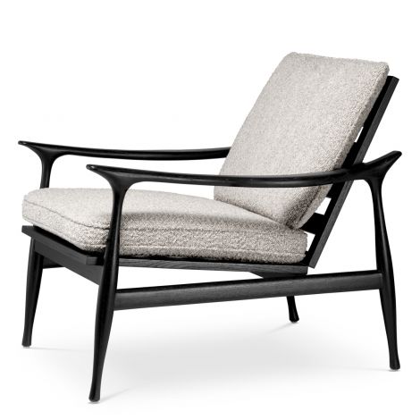 Wood Framed Bouclé Lounge Chair Manzo | Eichholtz Miami