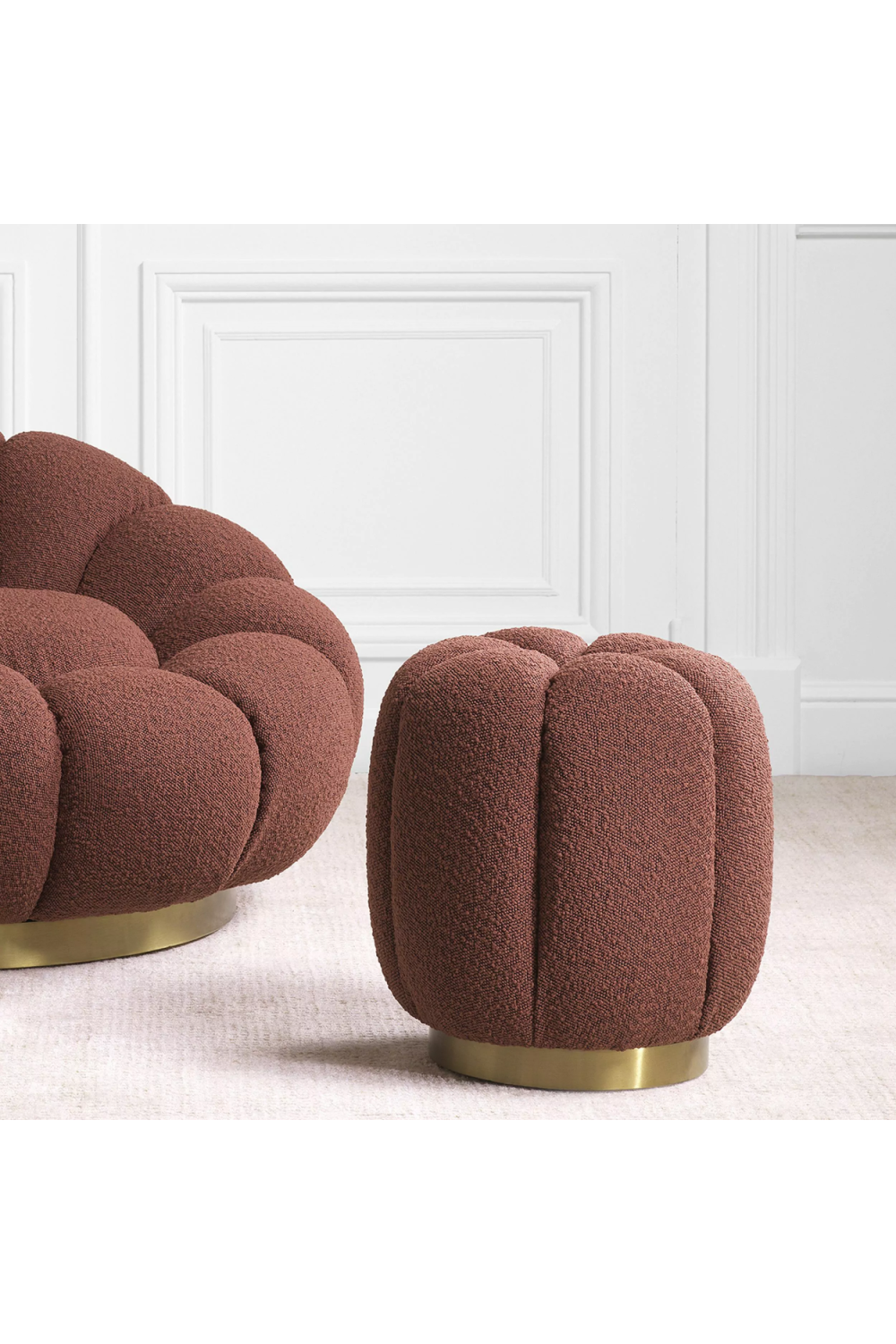 Modern Boucle Stool Orchanic | Eichholtz Miami