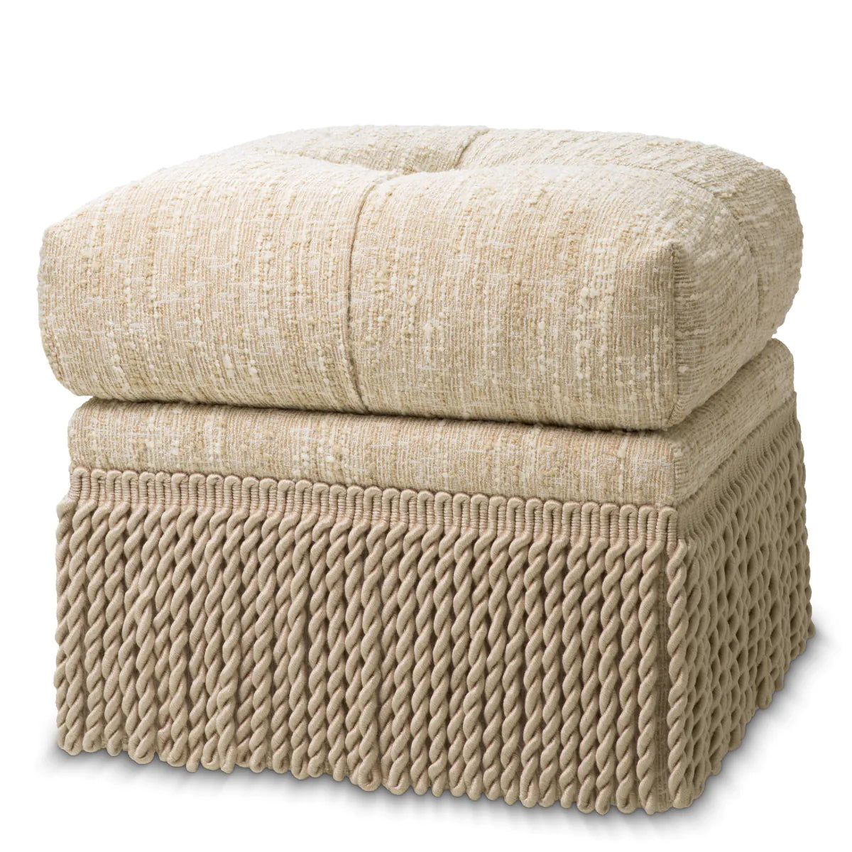 Boucle Tufted Fringe Stool Dorantes | Eichholtz Miami