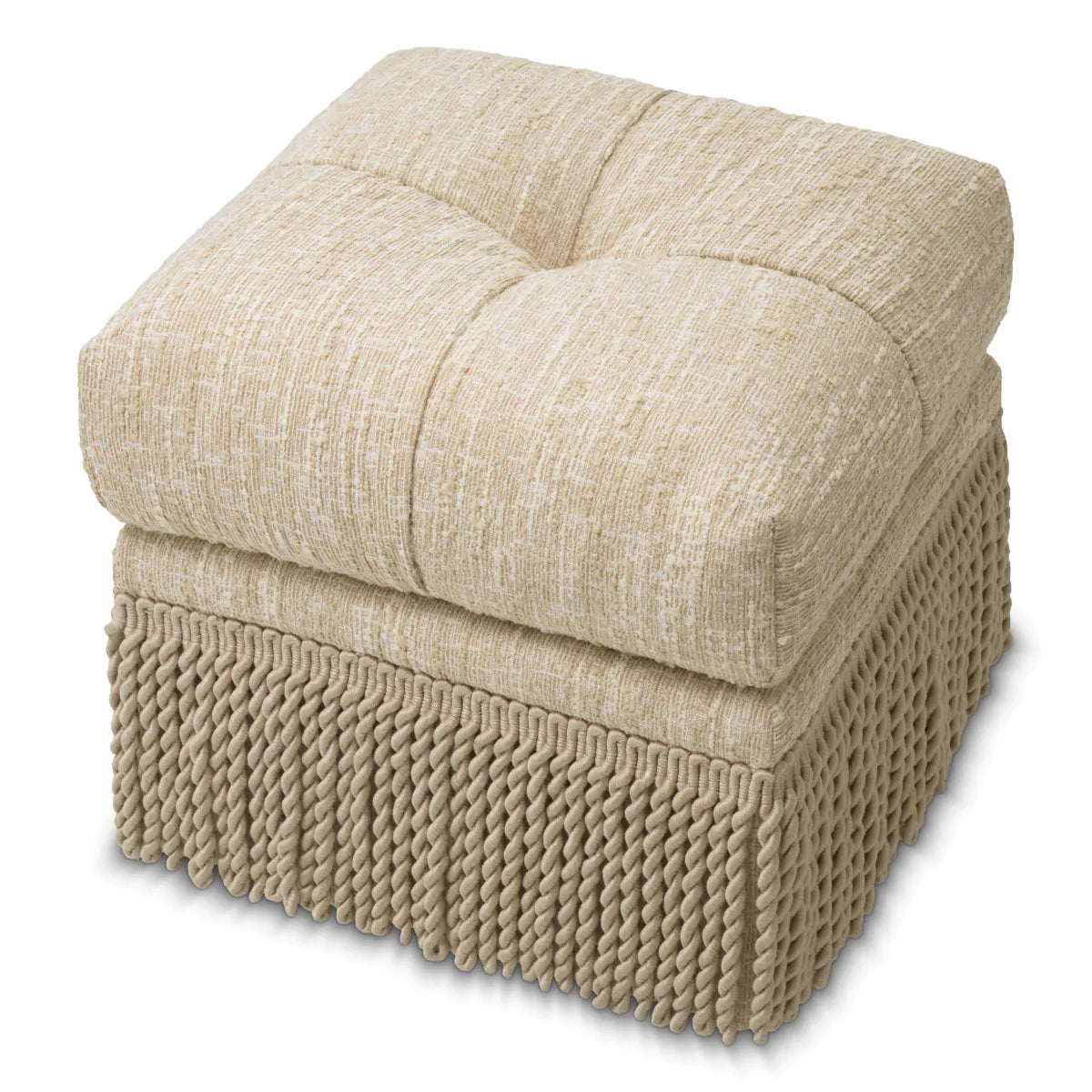 Boucle Tufted Fringe Stool Dorantes | Eichholtz Miami
