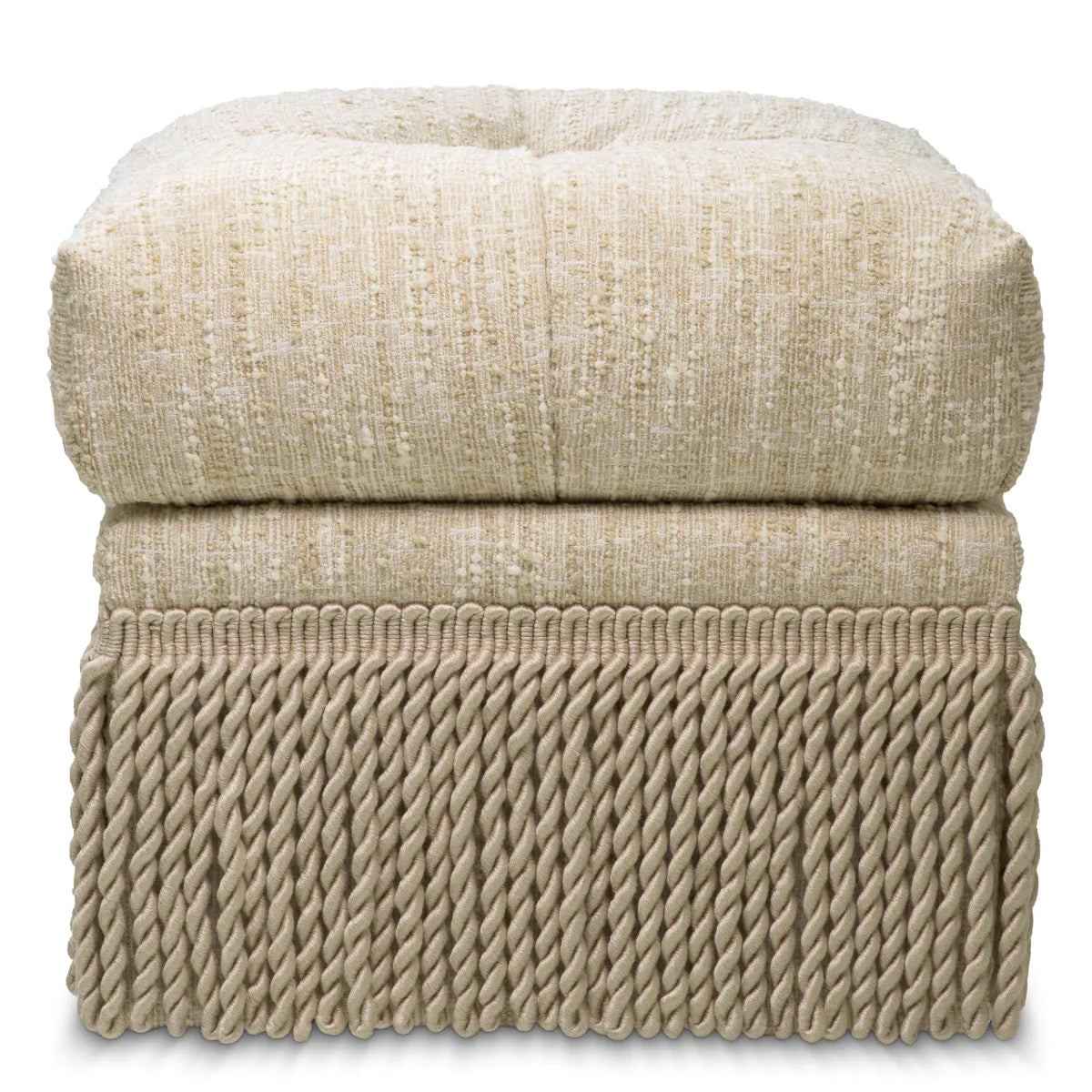 Boucle Tufted Fringe Stool Dorantes | Eichholtz Miami