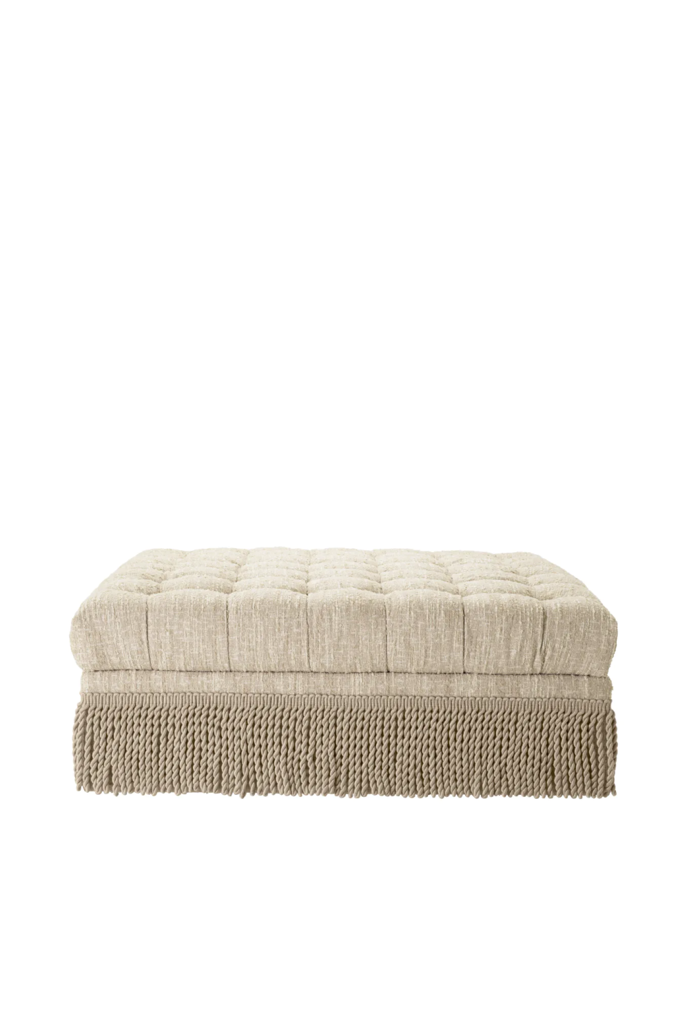 Boucle Tufted Fringe Ottoman Dorantes | Eichholtz Miami