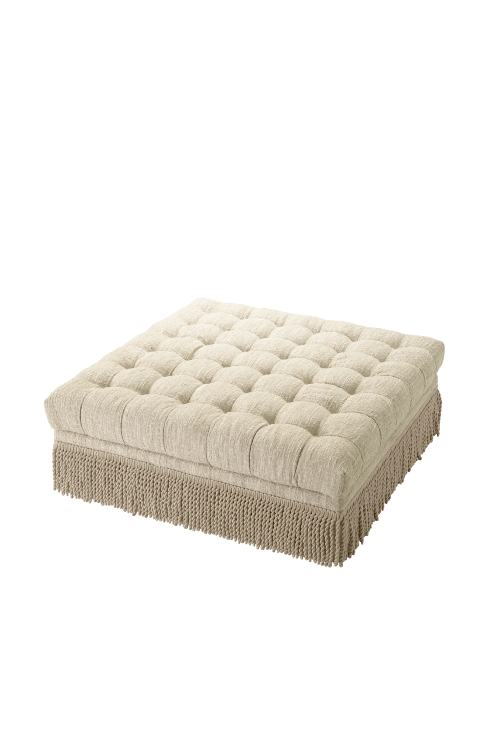 Boucle Tufted Fringe Ottoman Dorantes | Eichholtz Miami