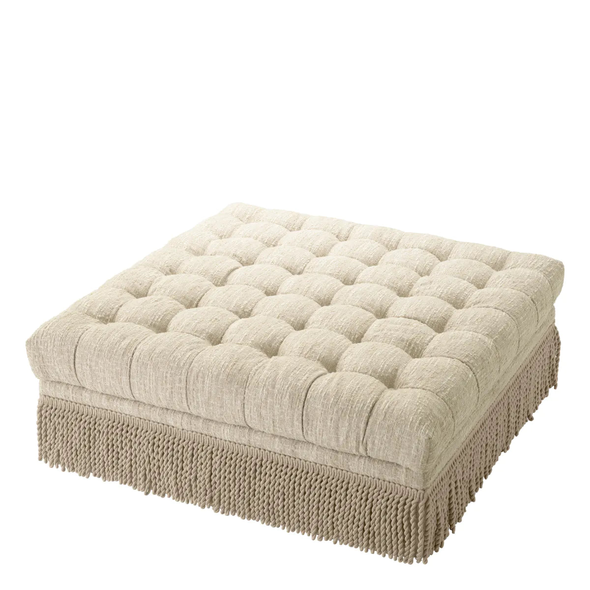 Boucle Tufted Fringe Ottoman Dorantes | Eichholtz Miami