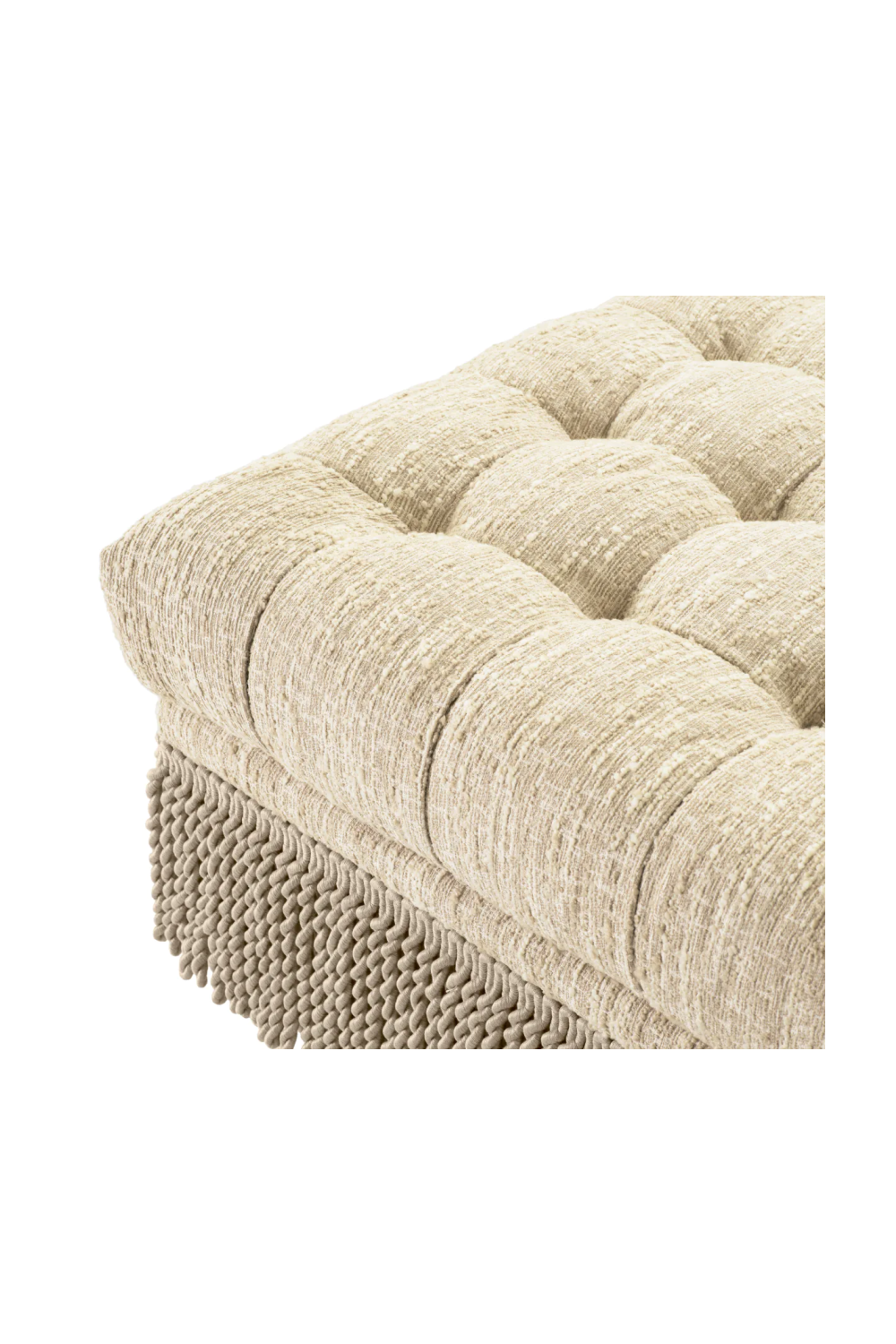 Boucle Tufted Fringe Ottoman Dorantes | Eichholtz Miami