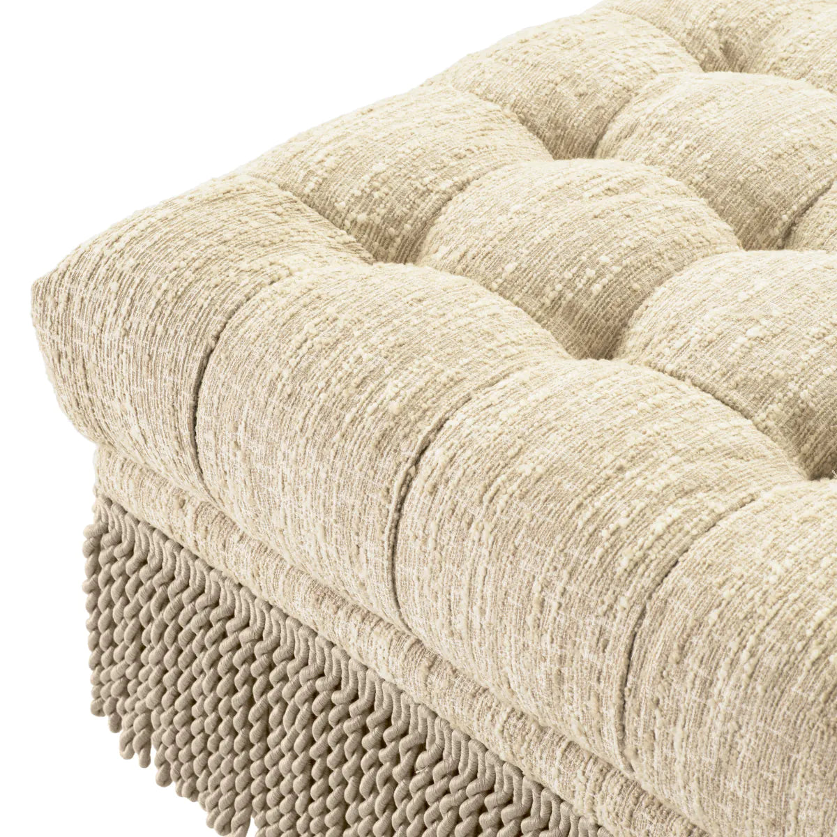 Boucle Tufted Fringe Ottoman Dorantes | Eichholtz Miami
