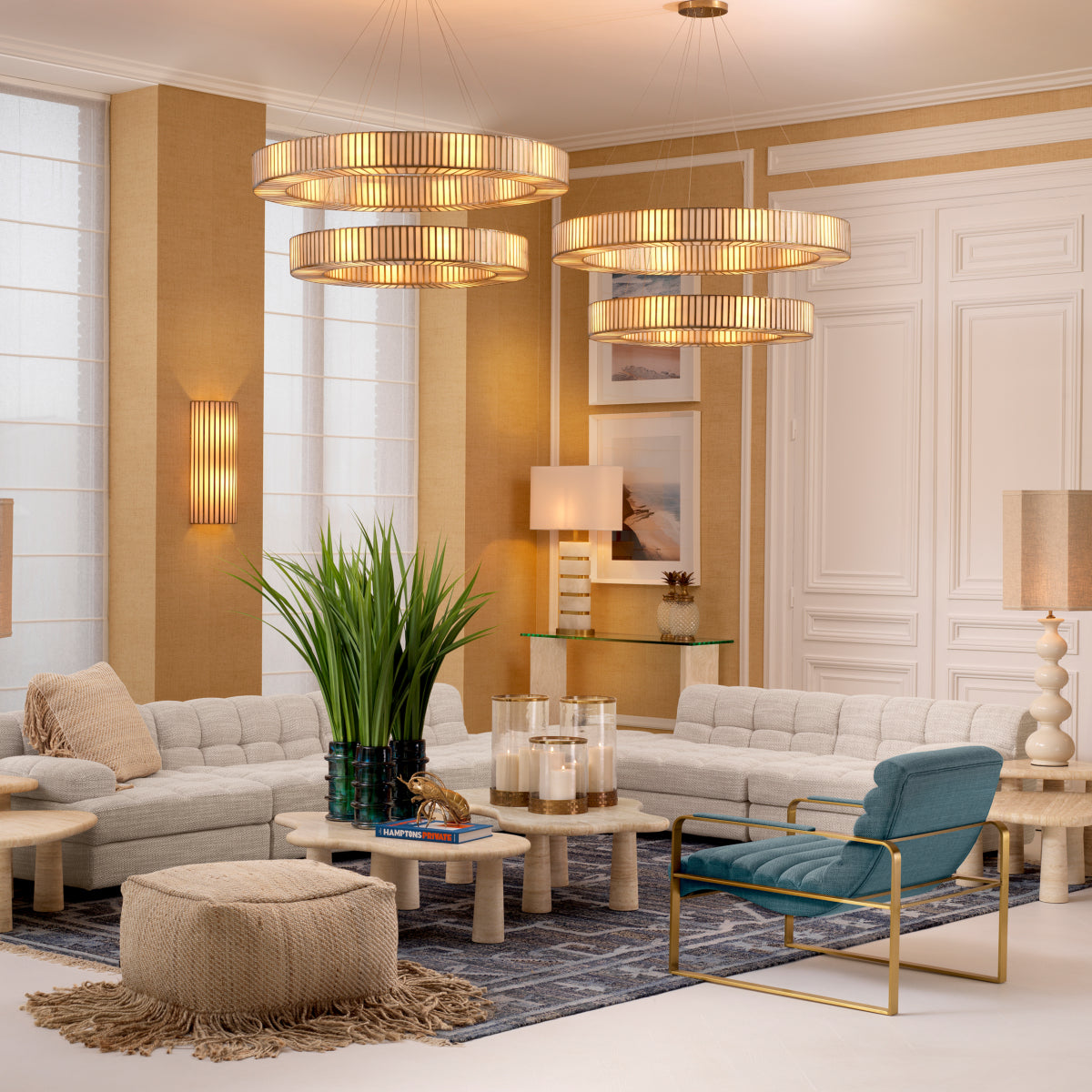 Sand Channeled Modular Sofa Dean | Eichholtz Miami