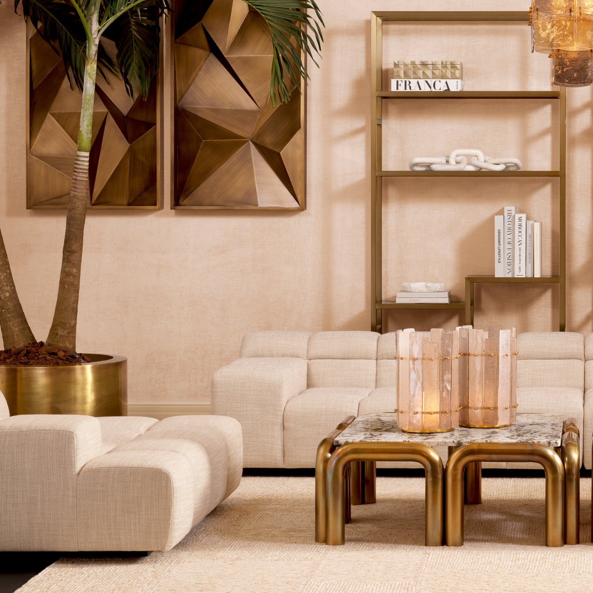 Grid-Tufted Modular Sofa Hunter | Eichholtz Miami