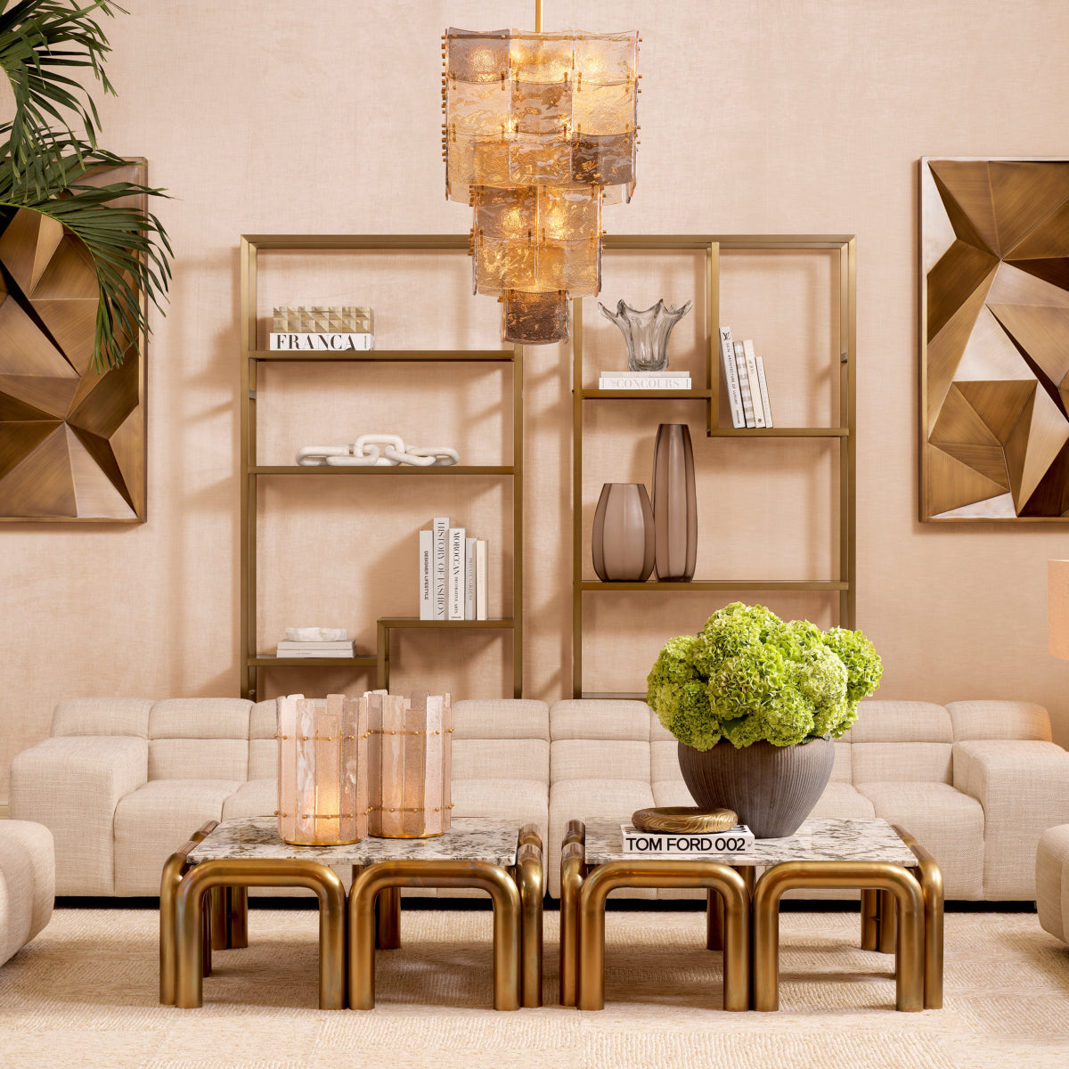 Grid-Tufted Modular Sofa Hunter | Eichholtz Miami