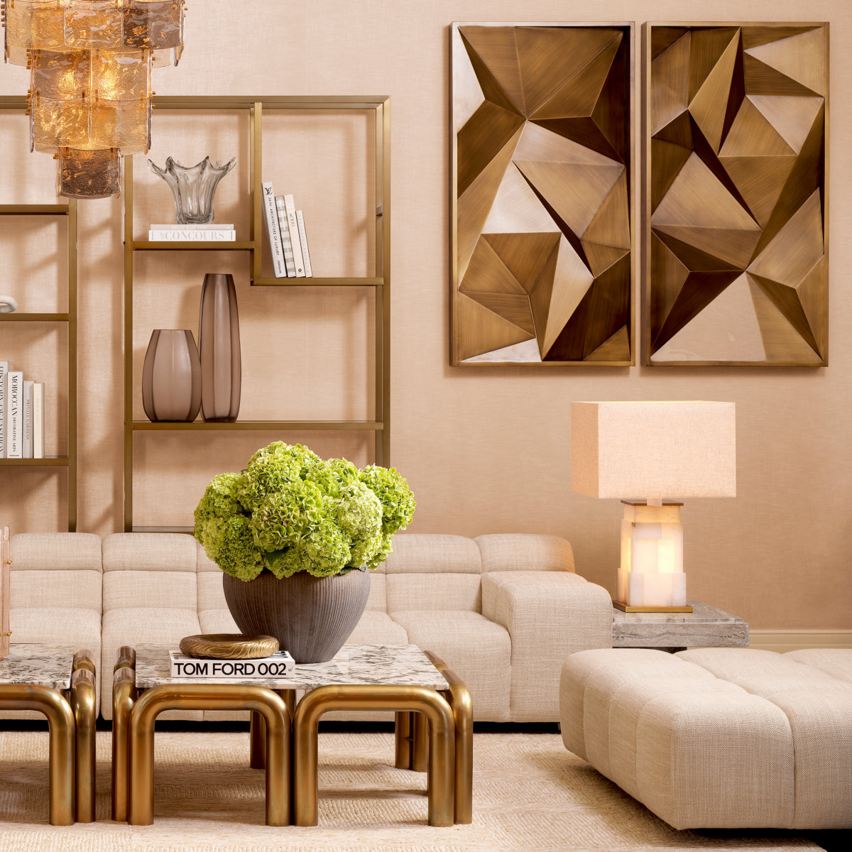 Grid-Tufted Modular Sofa Hunter | Eichholtz Miami