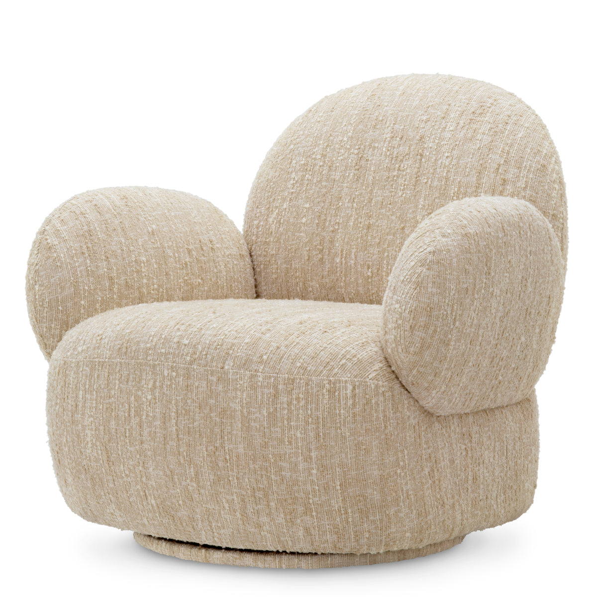 Boucle Cream Swivel Chair Madrone | Eichholtz Miami