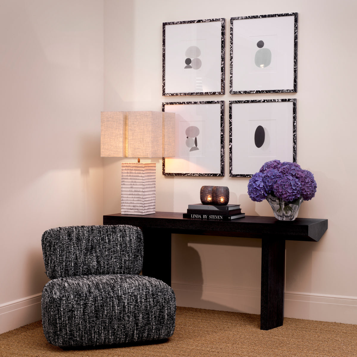 Black Boucle Lounge Chair Leon | Eichholtz Miami