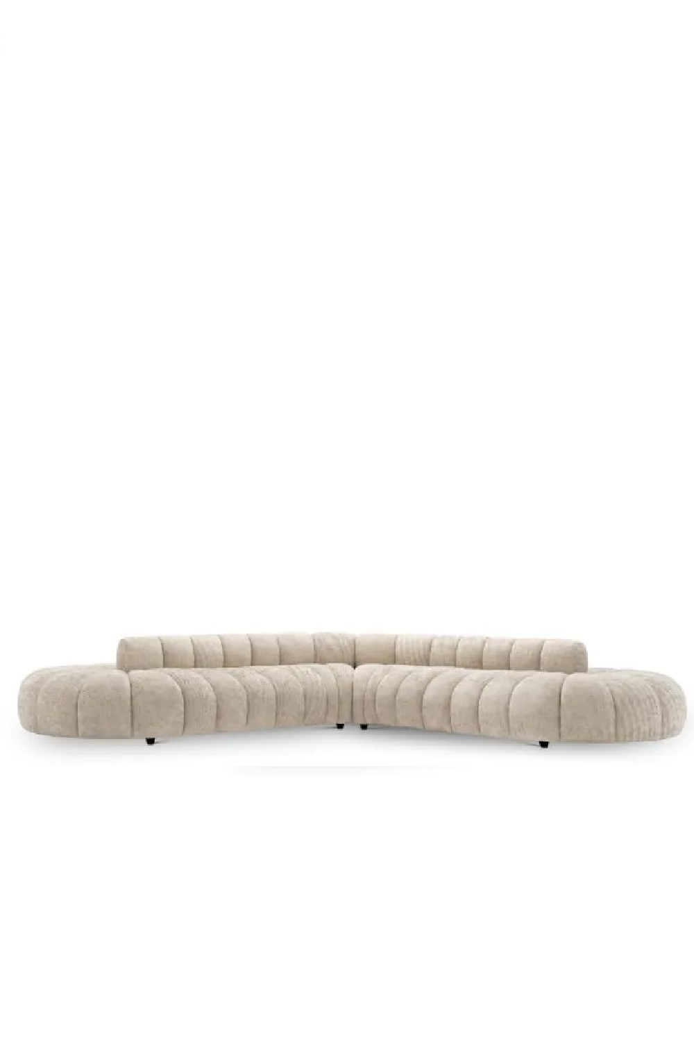 Beige Channeled Curved Sofa Alison | Eichholtz Miami