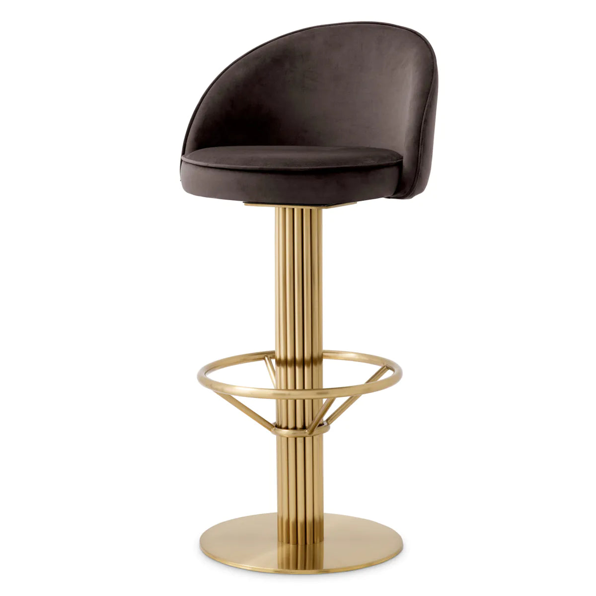 Gray Velvet Bar Stool Dorland | Eichholtz Miami