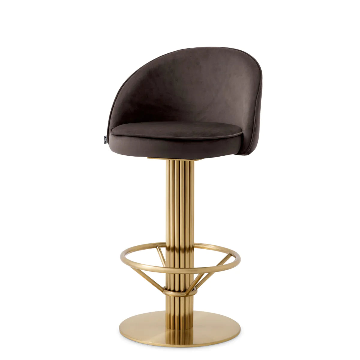 Gray Velvet Counter Stool Dorland | Eichholtz Miami