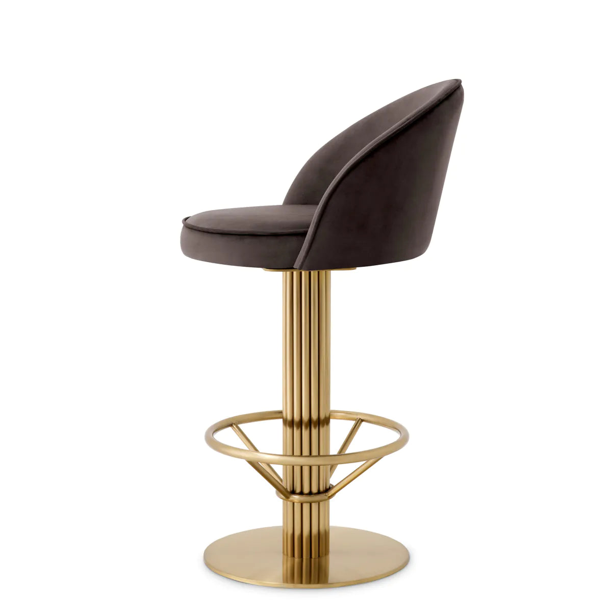 Gray Velvet Bar Stool Dorland | Eichholtz Miami