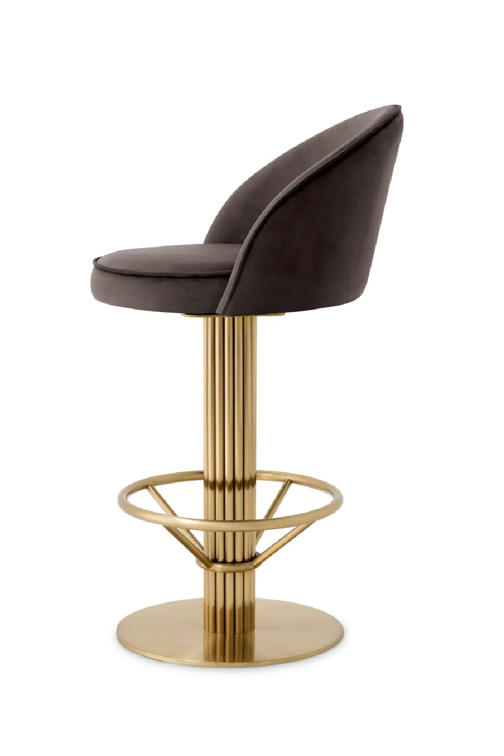 Gray Velvet Counter Stool Dorland | Eichholtz Miami