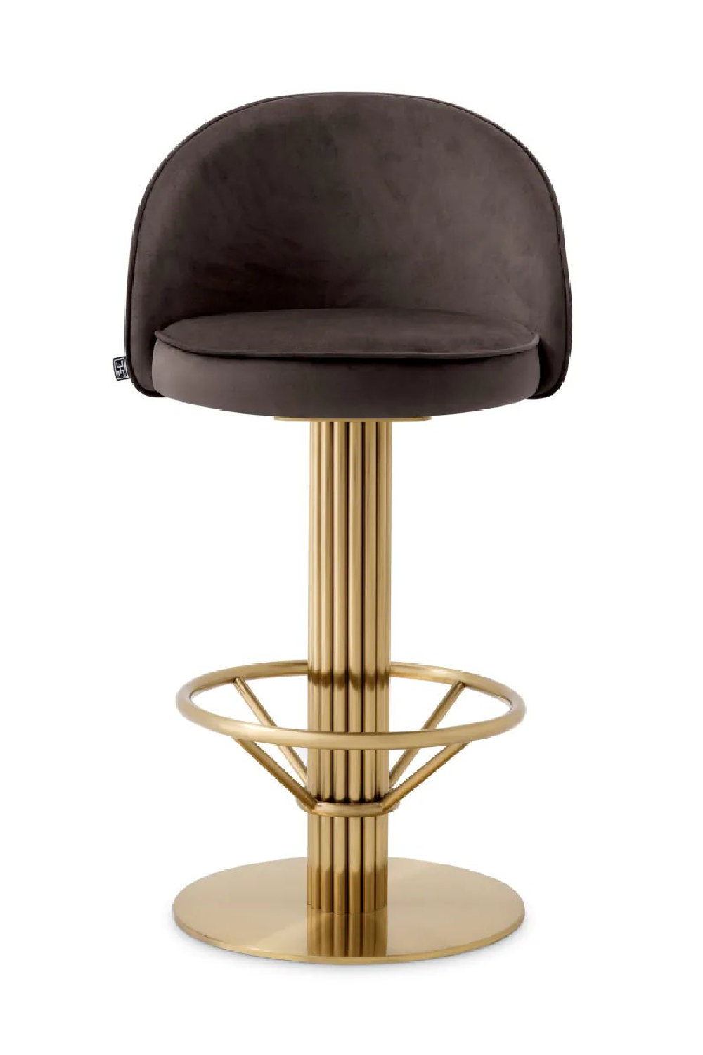 Gray Velvet Counter Stool Dorland | Eichholtz Miami