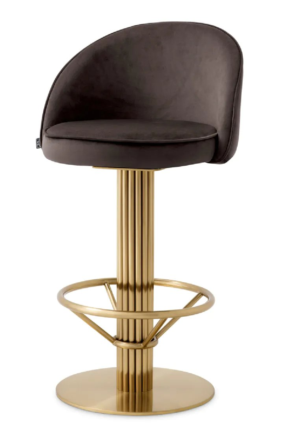 Gray Velvet Counter Stool Dorland | Eichholtz Miami
