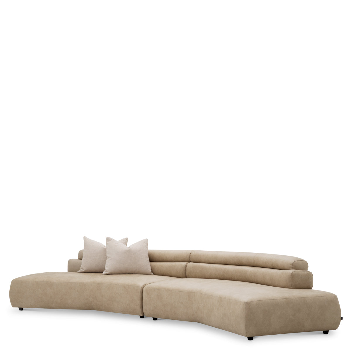 Beige Faux Leather Sofa Marvella | Eichholtz Miami