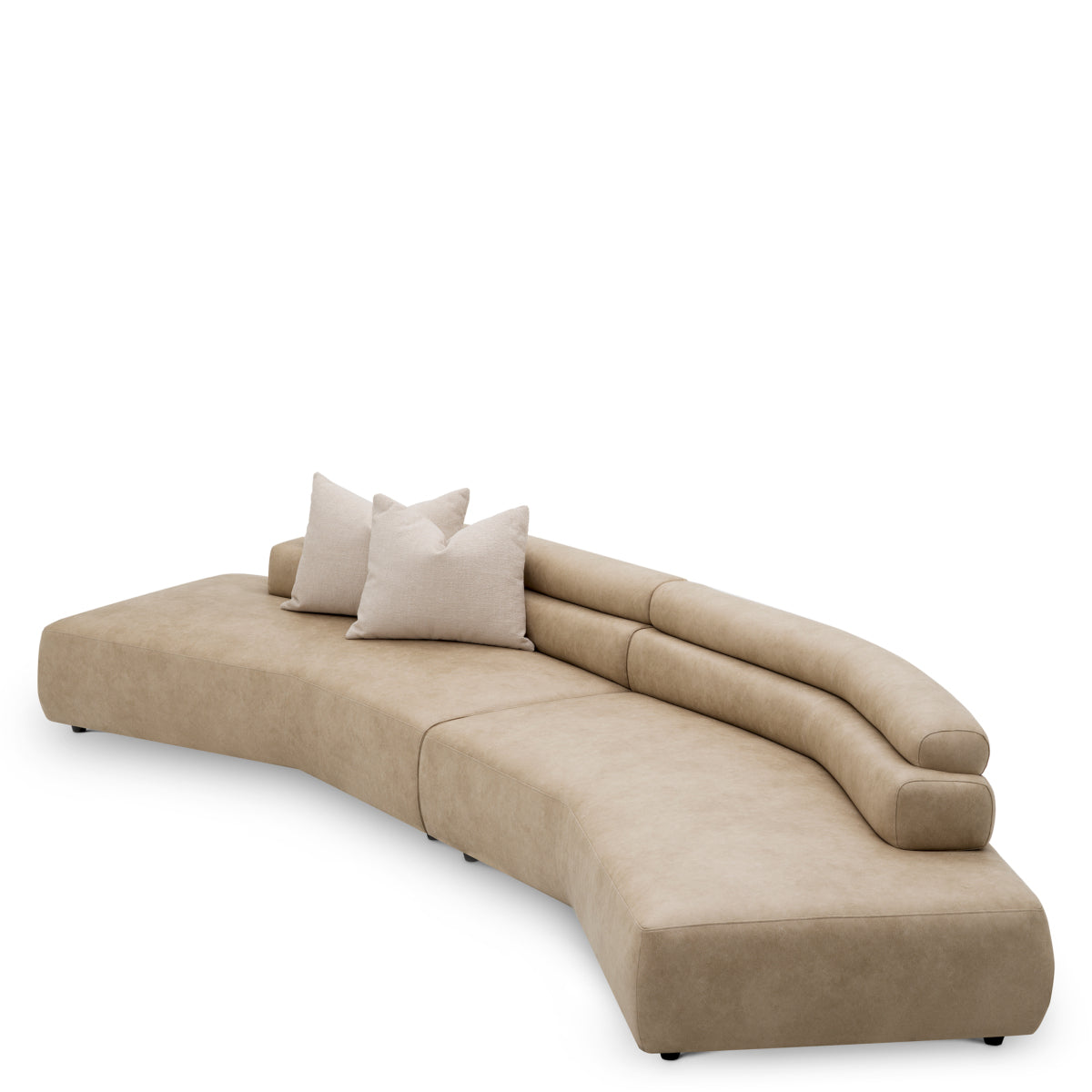 Beige Faux Leather Sofa Marvella | Eichholtz Miami