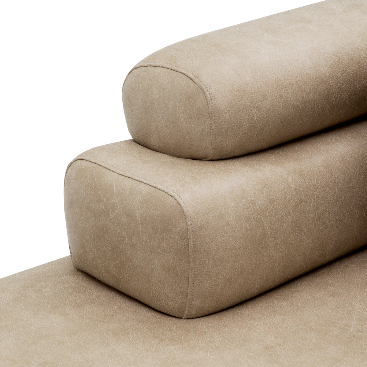 Beige Faux Leather Sofa Marvella | Eichholtz Miami