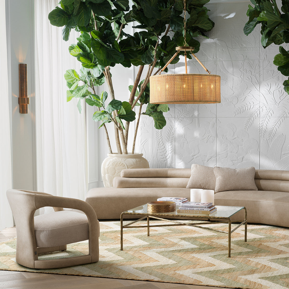 Beige Leather-Look Chair Voletta | Eichholtz Miami