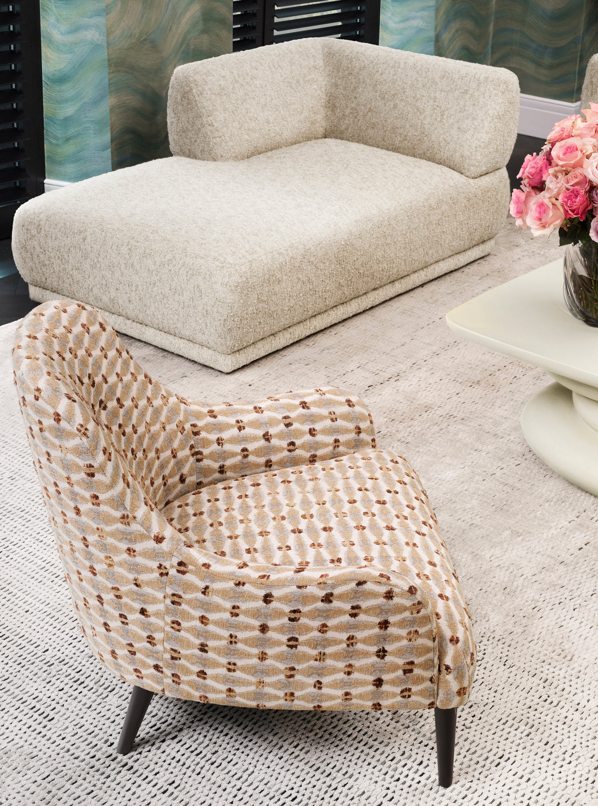 Cream Fabric Chaise Lounge Oberon | Eichholtz Miami