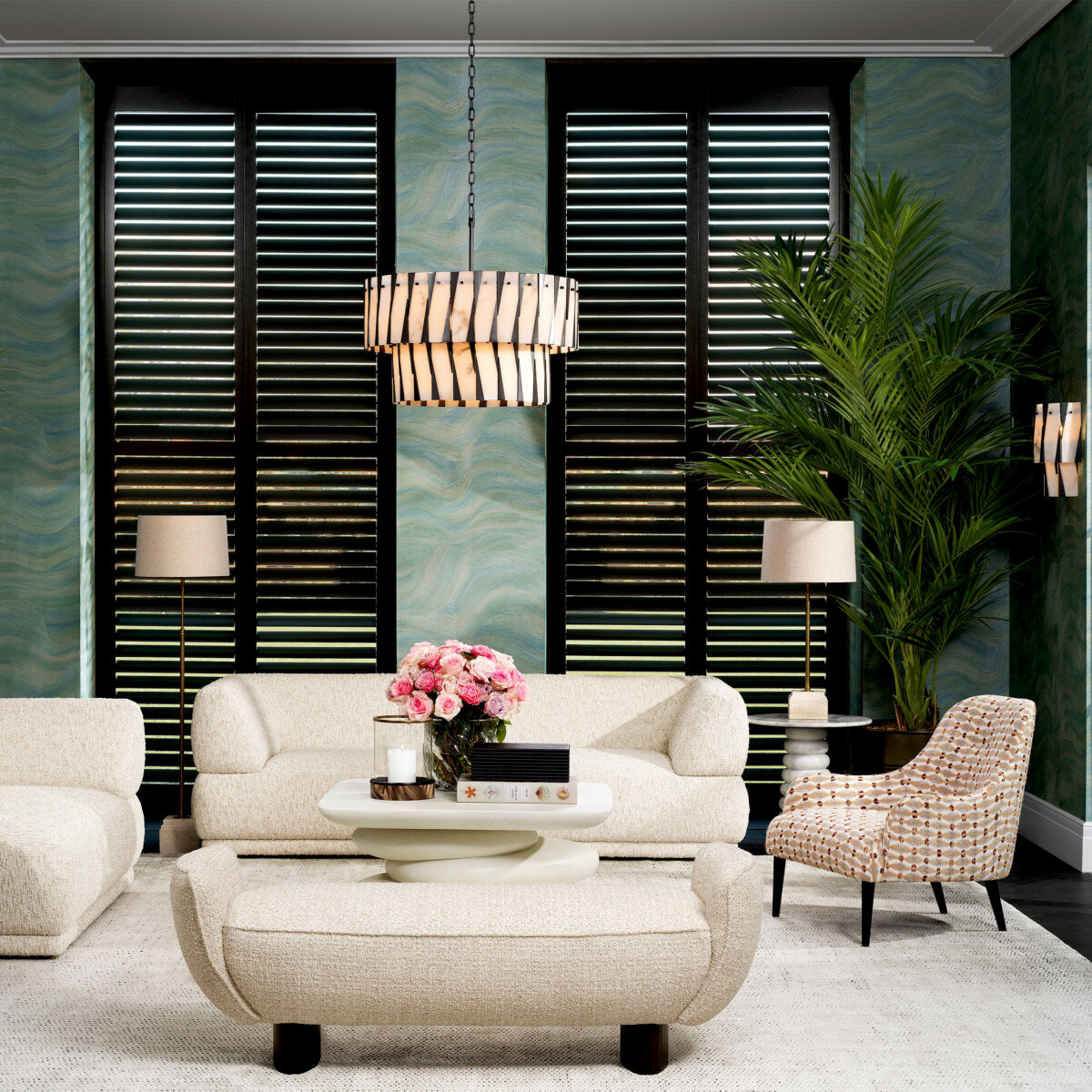 Beige High-Back Lounge Chair Colette | Eichholtz Miami
