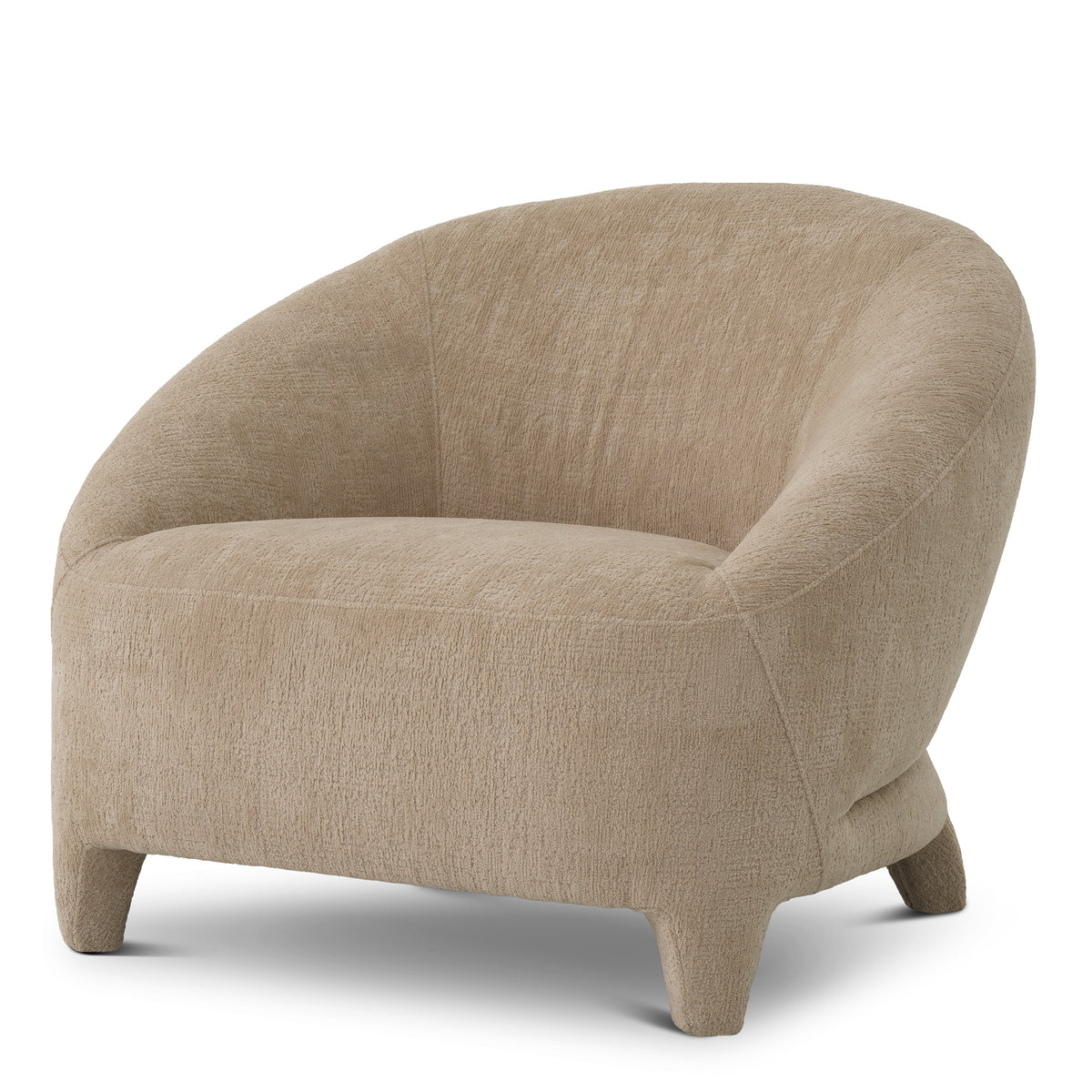 Beige Curved Lounge Chair Avenley | Eichholtz Miami