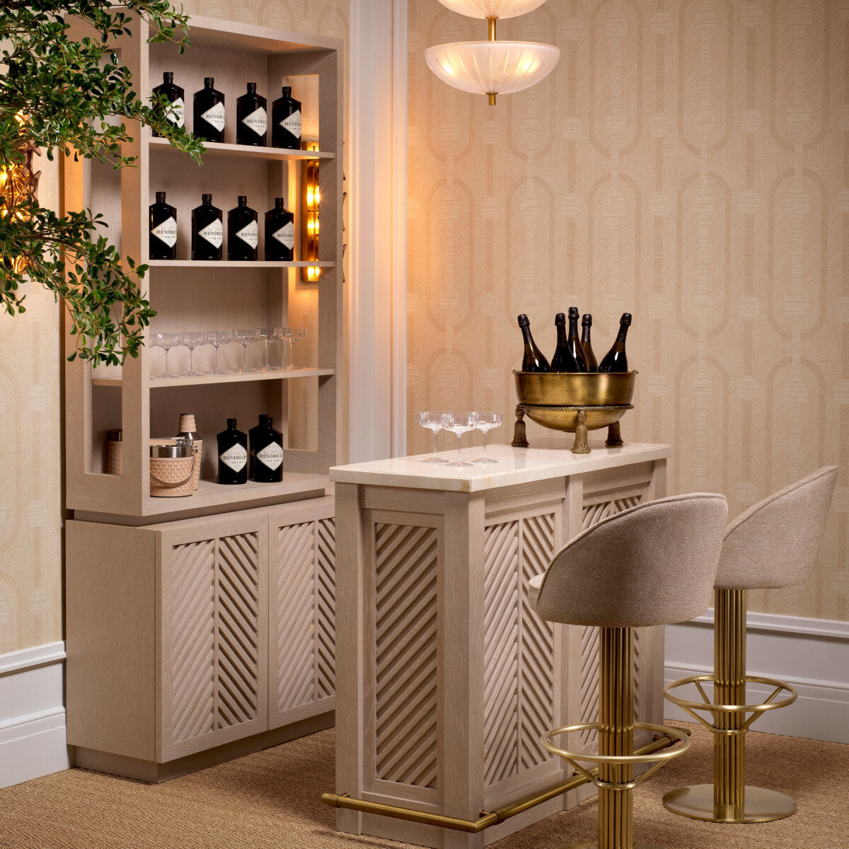 Beige Swivel Bar Stool Dorland | Eichholtz Miami