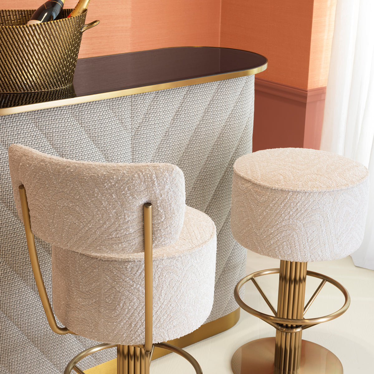 Fabric Swivel Bar Stool Carleton