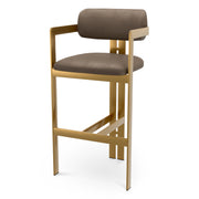 Curved Back Leather Bar Stool Donato | Eichholtz Miami