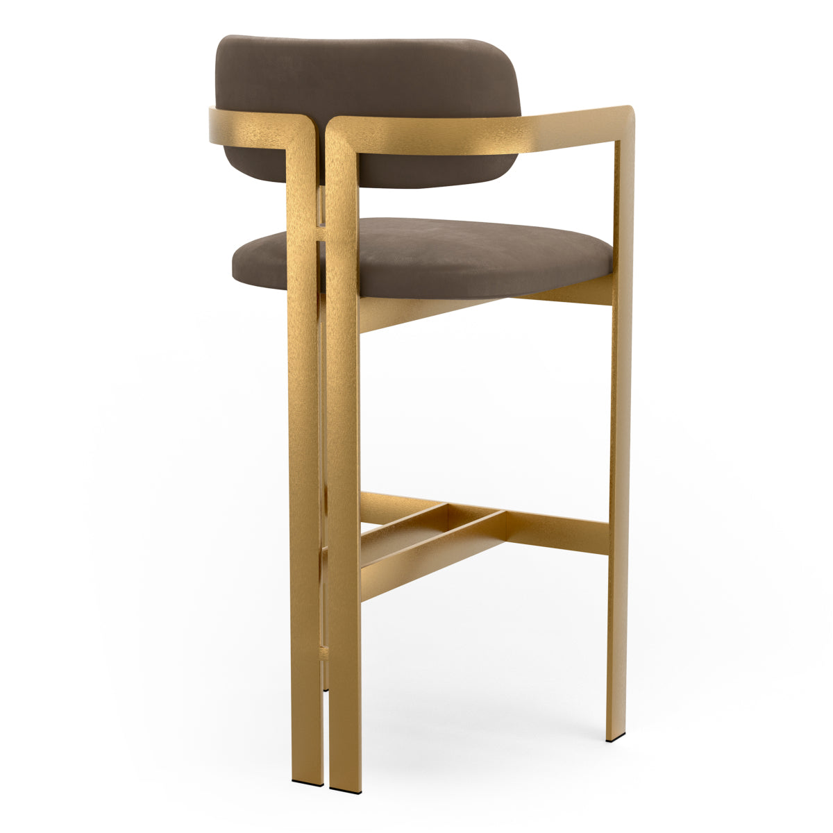 Curved Back Leather Bar Stool Donato | Eichholtz Miami