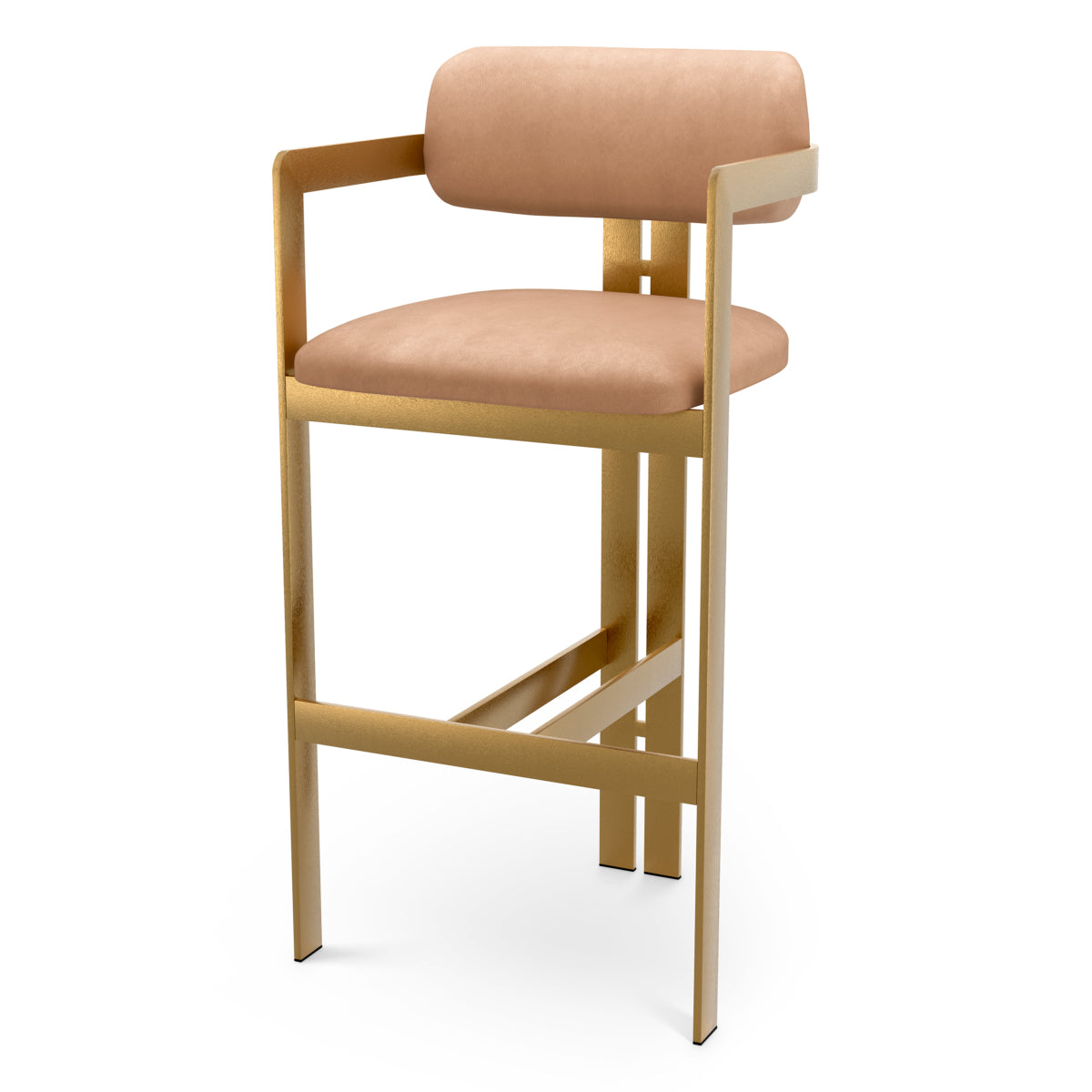 Curved Back Leather Bar Stool Donato | Eichholtz Miami