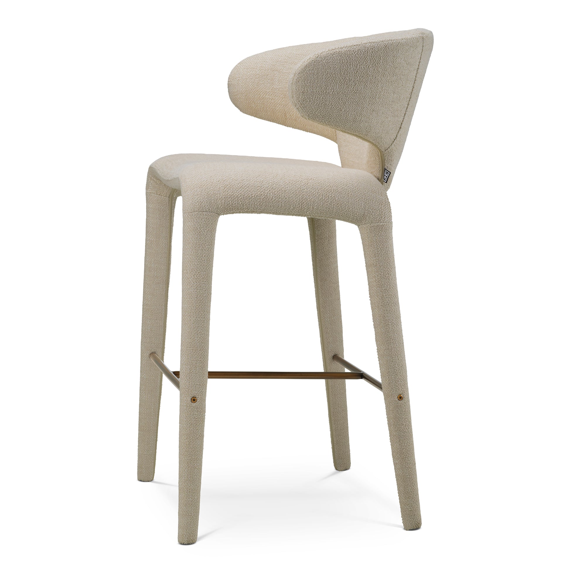 Curved-Back Upholstered Bar Stool Josephine | Eichholtz Miami
