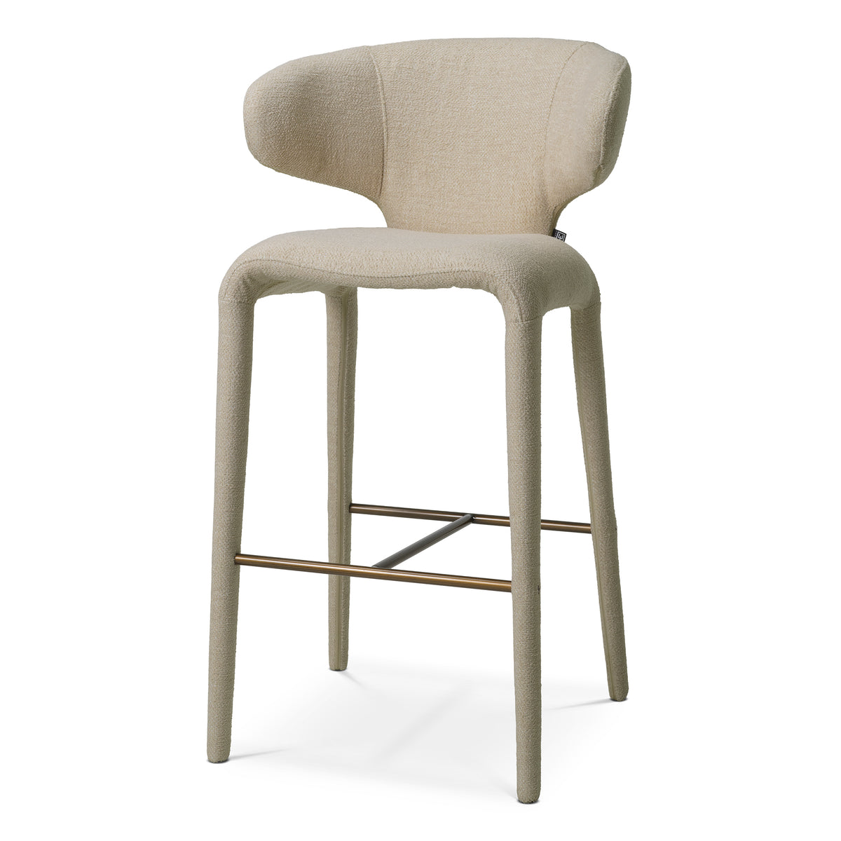 Curved-Back Upholstered Bar Stool Josephine | Eichholtz Miami