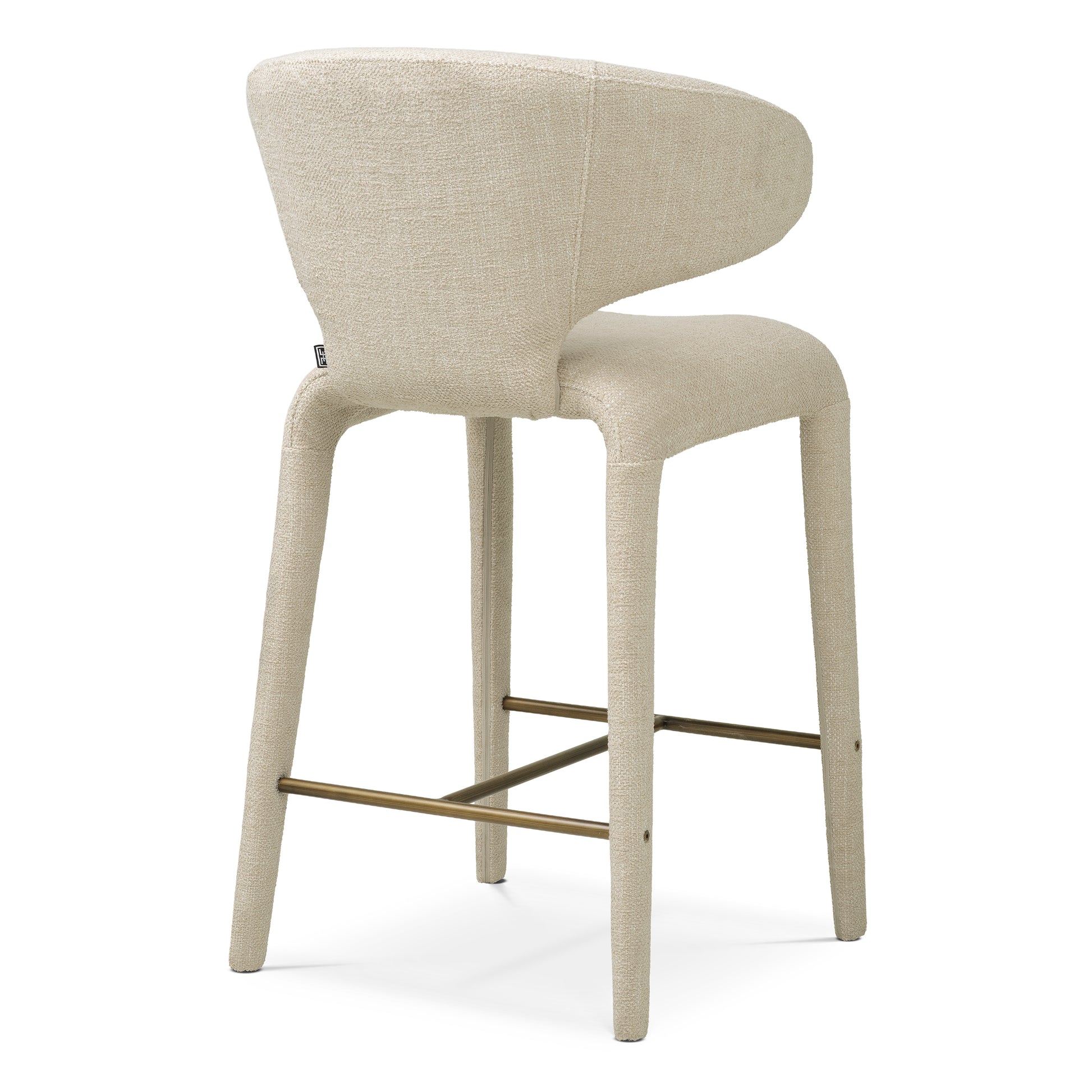 Curved-Back Upholstered Counter Stool Josephine | Eichholtz Miami