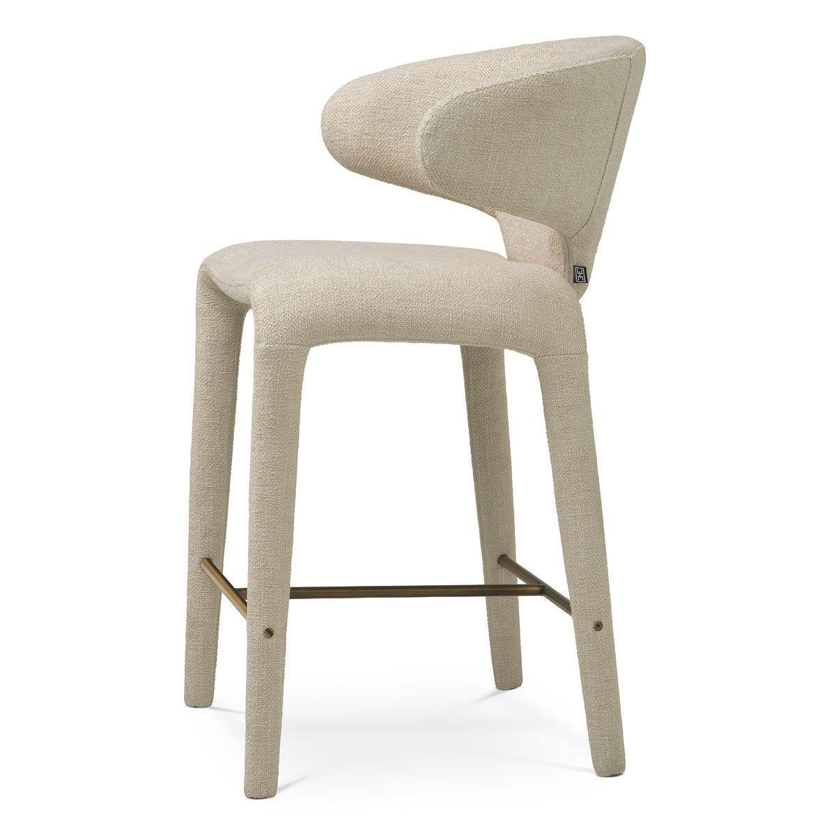 Curved-Back Upholstered Counter Stool Josephine | Eichholtz Miami