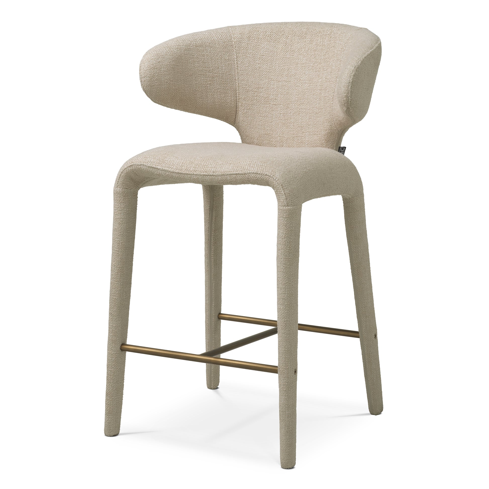 Curved-Back Upholstered Counter Stool Josephine | Eichholtz Miami