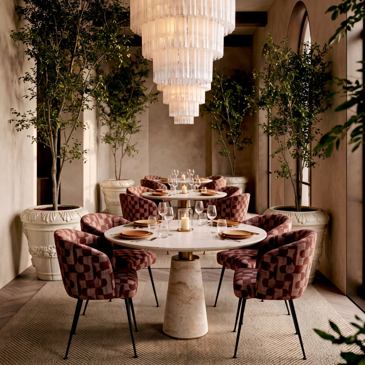 Red Fabric Dining Chair Aiden | Eichholtz Miami