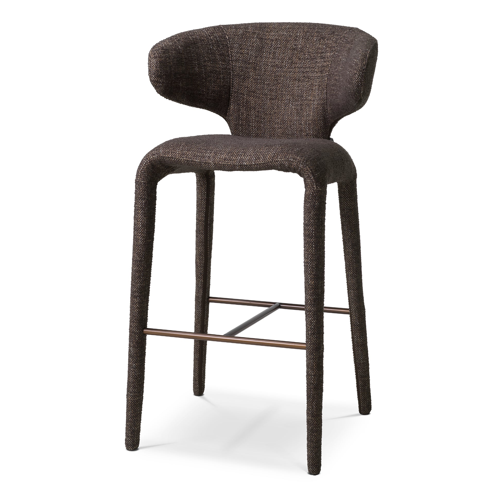 Curved-Back Upholstered Bar Stool Josephine | Eichholtz Miami