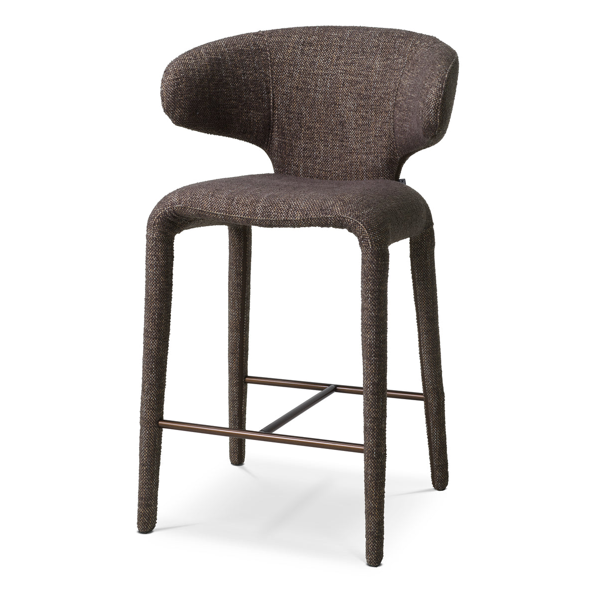 Curved-Back Upholstered Counter Stool Josephine | Eichholtz Miami
