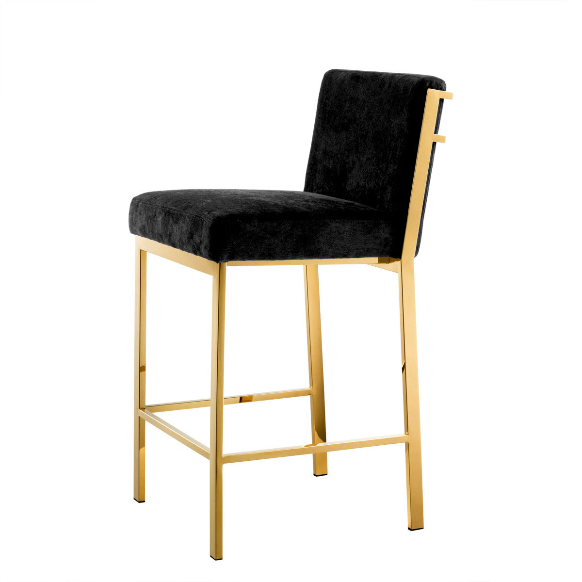 Black Velvet Counter Stool Scott | Eichholtz Miami