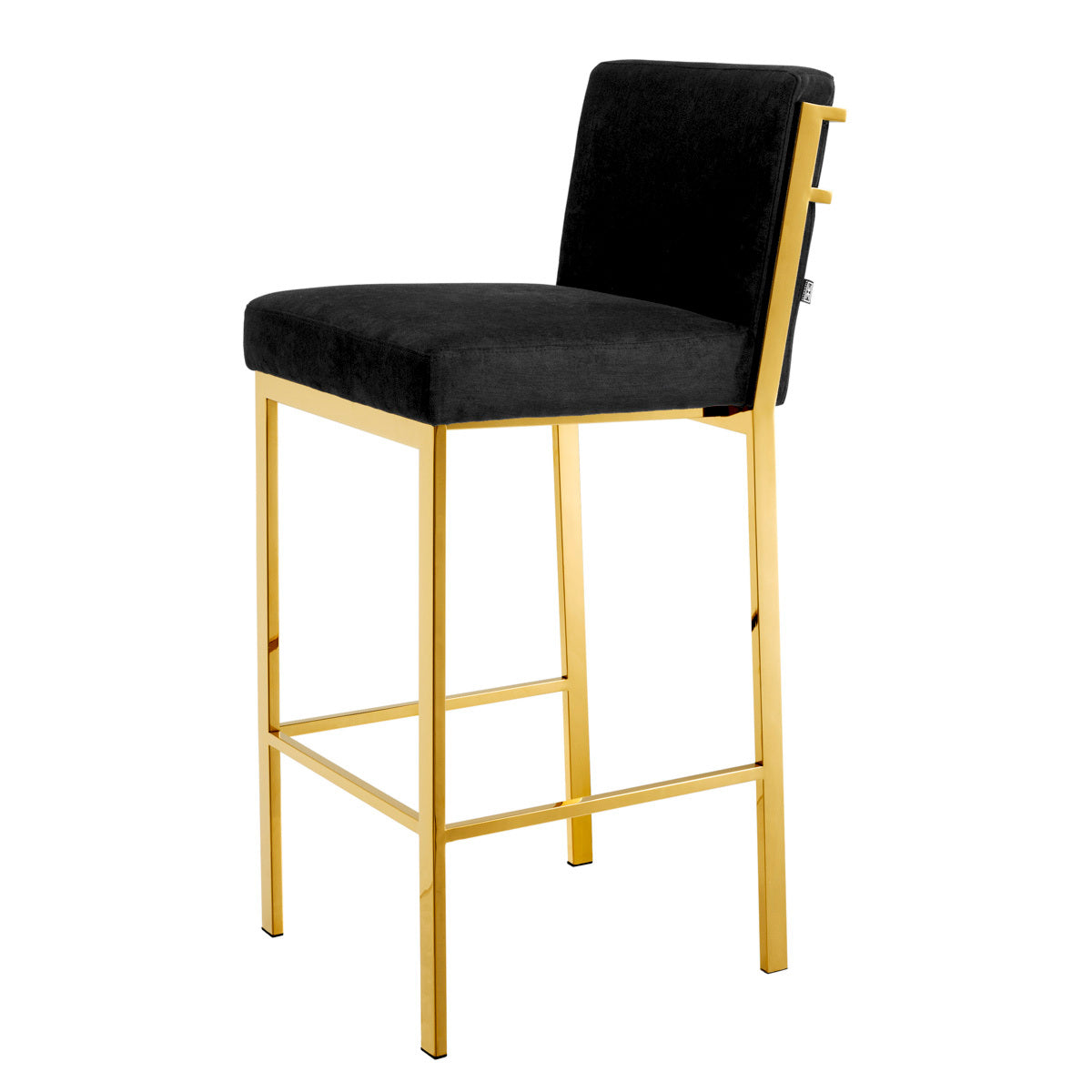 Black Upholstered Bar Stool Scott | Eichholtz Miami