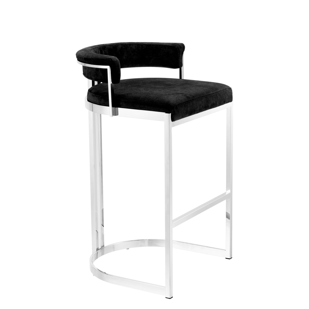 Black Velvet Counter Stool Dante | Eichholtz Miami