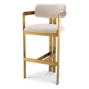 Gold Framed Bouclé Bar Stool Donato