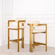 Gold Framed Bouclé Bar Stool Donato
