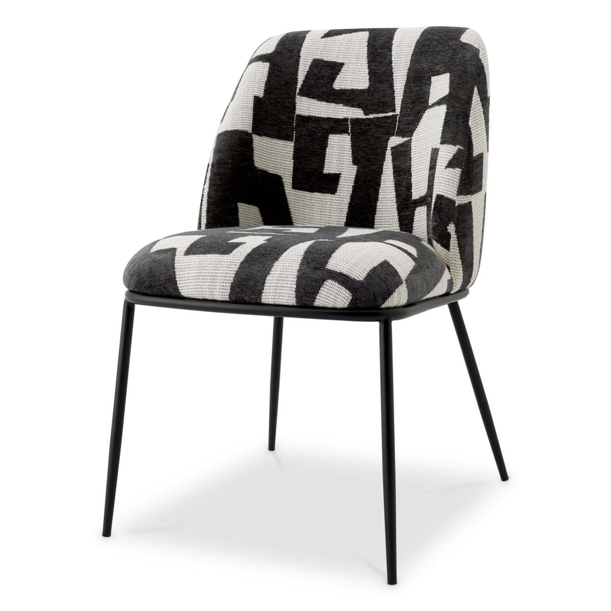 Printed Fabric Dining Chair Caleb