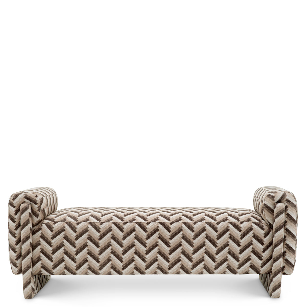 Chevron Brown Bench Del Vale | Eichholtz Miami